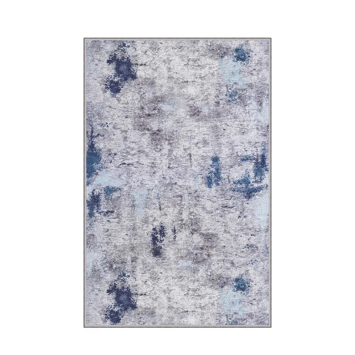 Modro‑béžový syntetický koberec 160 × 230 cm s protiskluzovou spodní stranou
