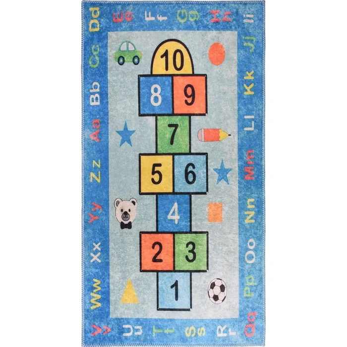 Modrý dětský hrací koberec 80x120 cm Hopscotch Blue