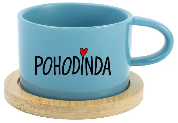 Modrý keramický hrnek POHODINDA 200 ml