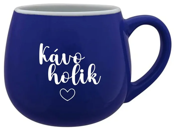 Modrý keramický hrníček KÁVOHOLIK 300 ml