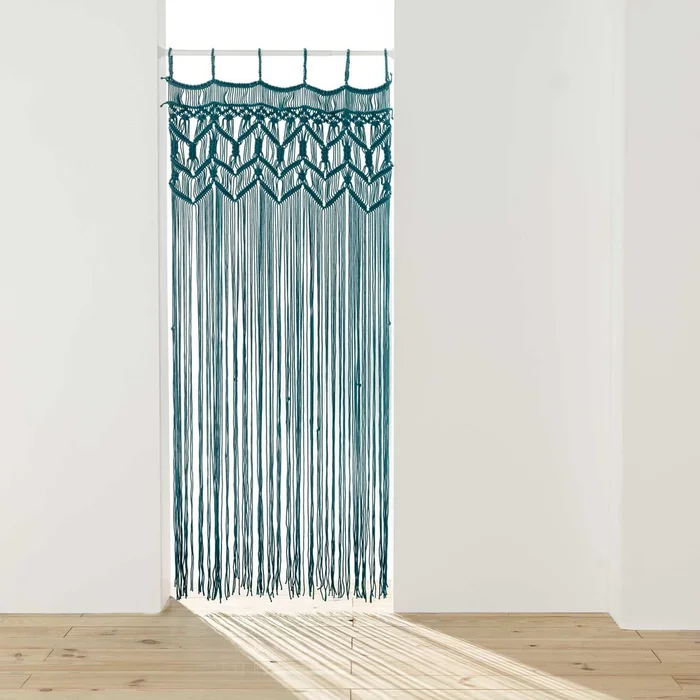 Modrý závěs do dveří 90x200 cm Macarena