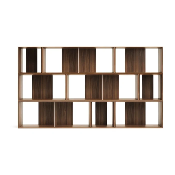 Modulární policový systém v dekoru ořechu 9 ks 202x114 cm