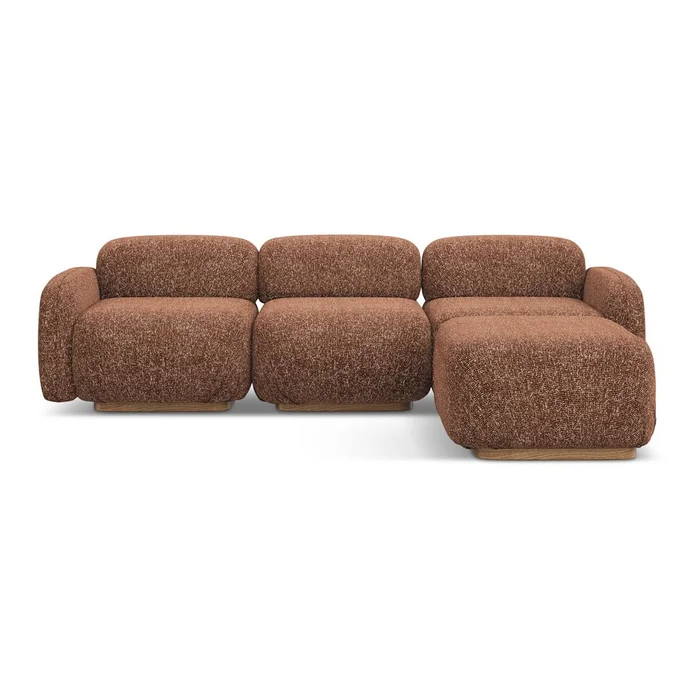 Modulární rohová pohovka Ailani v oranžovo-hnědém provedení