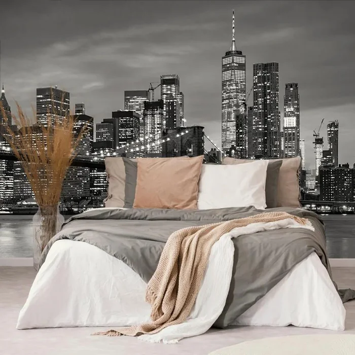 Most Brooklyn v Černobílém Provzdušnění - Fototapeta