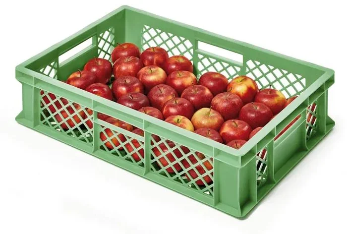 Mřížkovaná přepravka z plastu 600x400x150 mm v zelené barvě