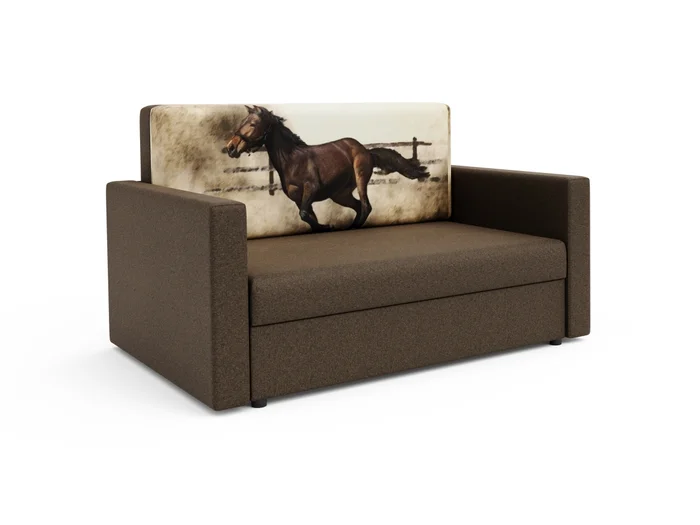 Multifunkční pohovka AZUL HEVEN 120 – kůň / hnědá látka