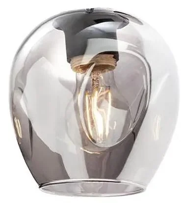 Náhradní skleněné stínidlo k lampě PIERCE, 15 cm, černá/kouřová