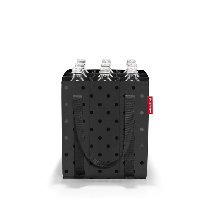 Nákupní taška na lahve Bottlebag Glossy Dots černá