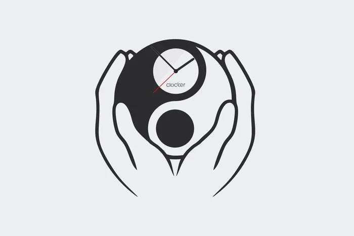 Nálepací hodiny Yin Yang s minimalistickým ciferníkem