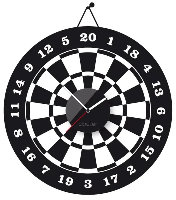 Nalepovací hodiny Bullseye černé
