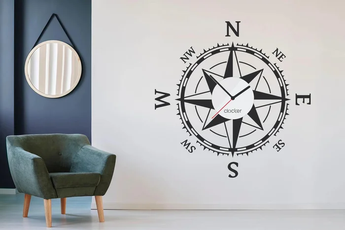 Nalepovací hodiny Compass s bílým ciferníkem