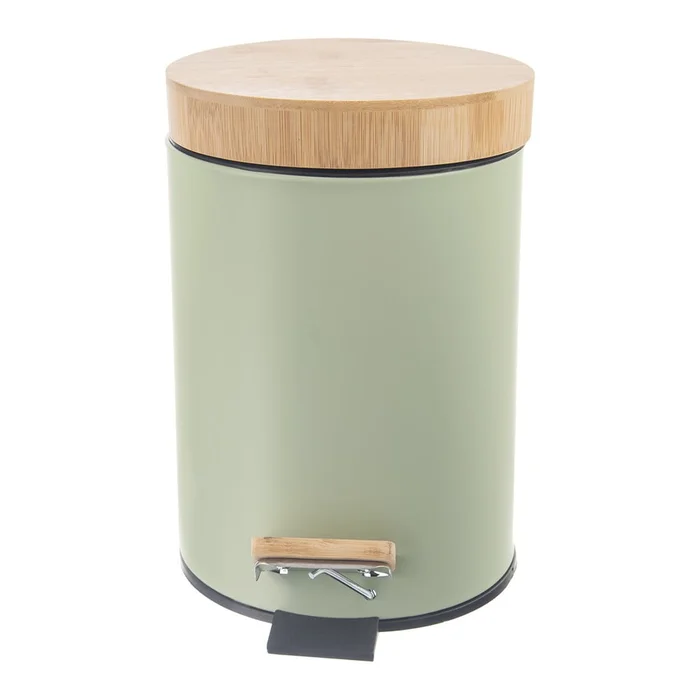 Nášlapný kovový odpadkový koš 5 l Greenish