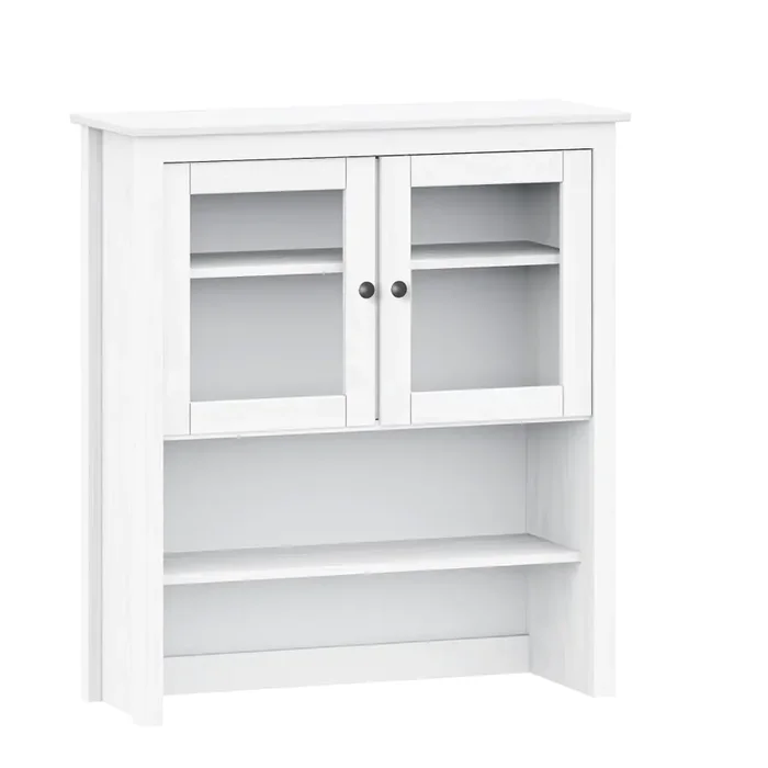 Nástavec příborníku TORINO bílý – borovice s kovovými úchyty