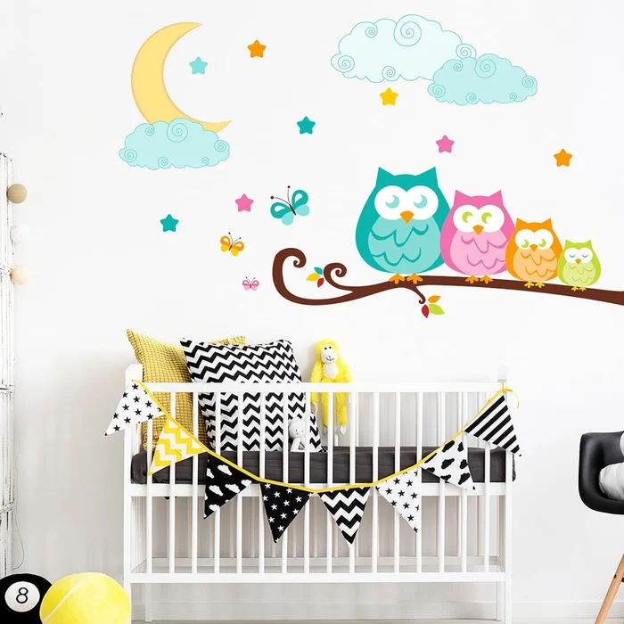 Nástěnná samolepka Owls in Family