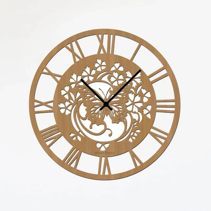 Nástěnné hodiny Fantasy z dřeva 35x35 cm