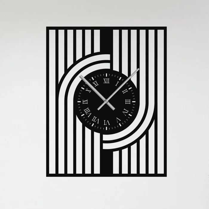 Nástěnné hodiny Gatsby s dřevěným dekorem