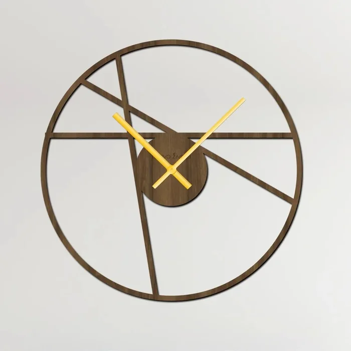 Nástěnné hodiny LINES I v dekoru Ořech, 40x40 cm
