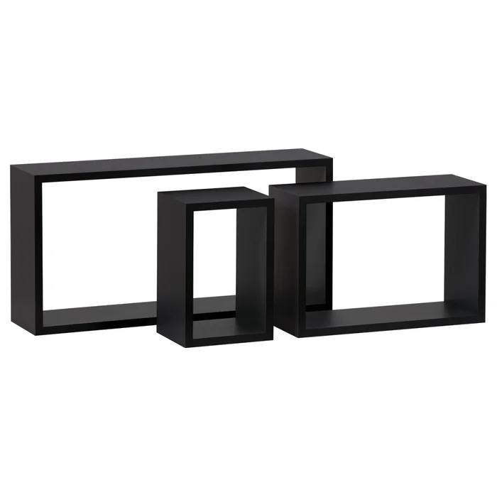 Nástěnné poličky RIPARIA (3 ks) – matná černá