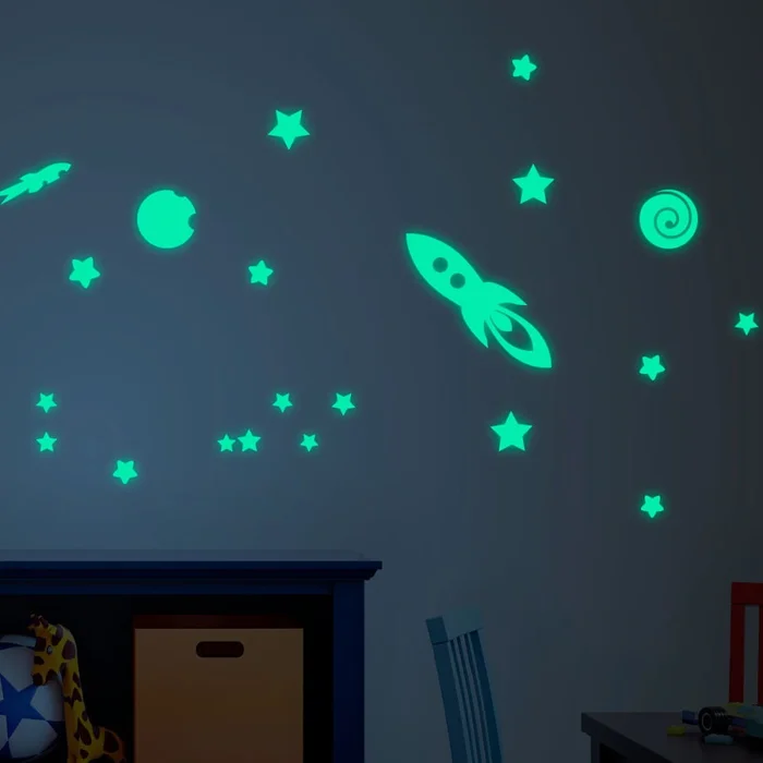 Nástěnné samolepky s hvězdami a planetami pro dětskou ložnici