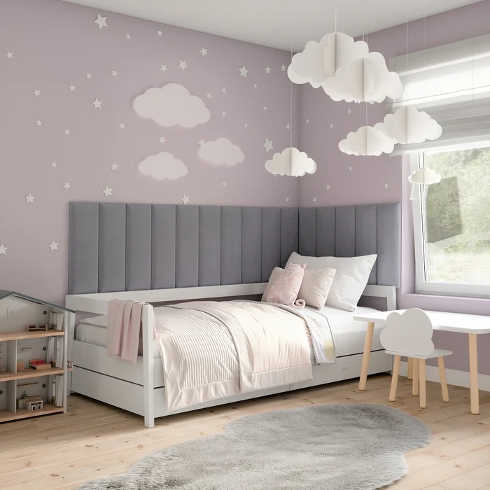 Nástěnný panel MATEO 300×60 cm, světle šedá