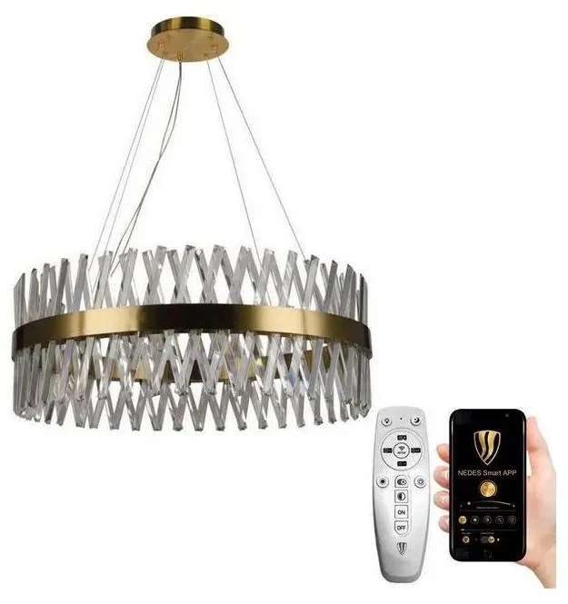 NEDES LED Stmívatelný lustr na lanku 110W s dálkovým ovládáním