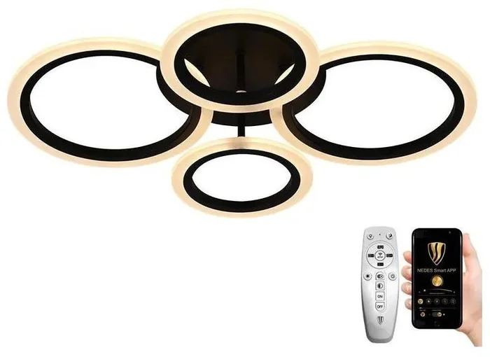 NEDES LED Stmívatelný přisazený lustr 50W 230V s Wi-Fi ovládáním