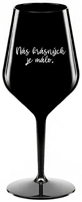 Nerozbitná černá sklenice na víno 470 ml s motivem
