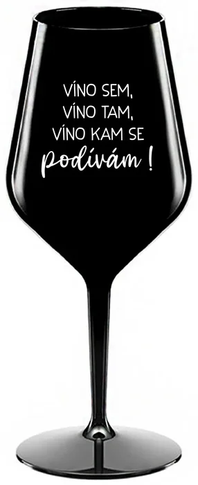 Nerozbitná černá sklenice na víno 470 ml