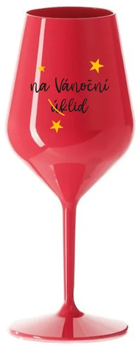 Nerozbitná červená sklenice na víno 470 ml