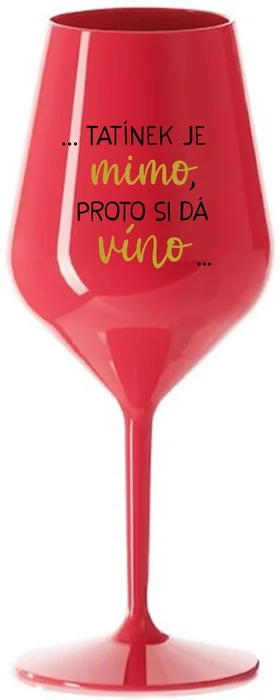 Nerozbitná červená sklenice na víno 470 ml