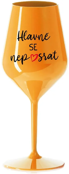 Nerozbitná oranžová sklenice na víno 470 ml