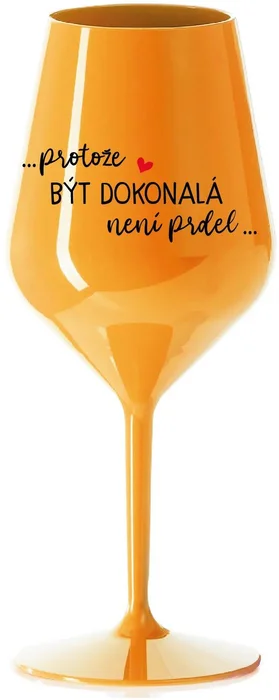 Nerozbitná oranžová sklenice na víno 470 ml