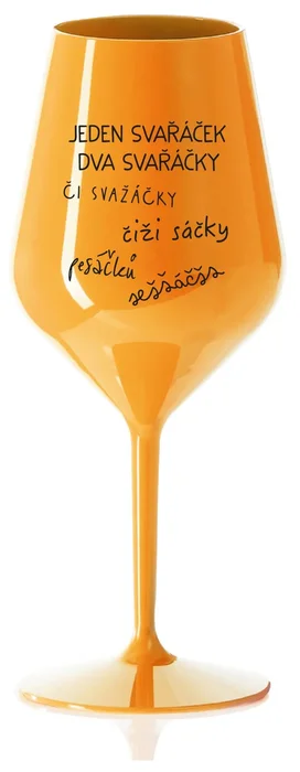 Nerozbitná oranžová sklenice na víno 470 ml
