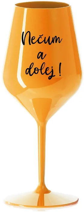 Nerozbitná oranžová sklenice na víno 470 ml