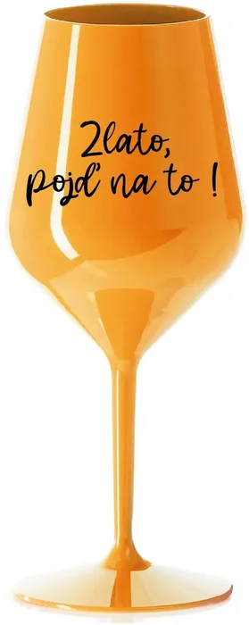 Nerozbitná oranžová sklenice na víno 470 ml