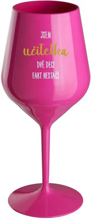 Nerozbitná růžová sklenice na víno 470 ml