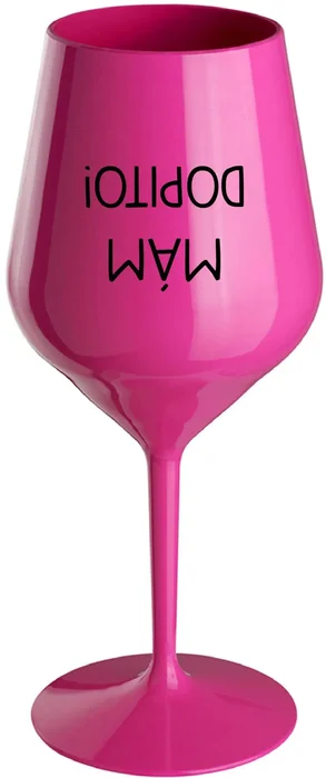 Nerozbitná růžová sklenice na víno 470 ml