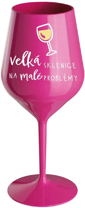Nerozbitná růžová sklenice na víno 470 ml