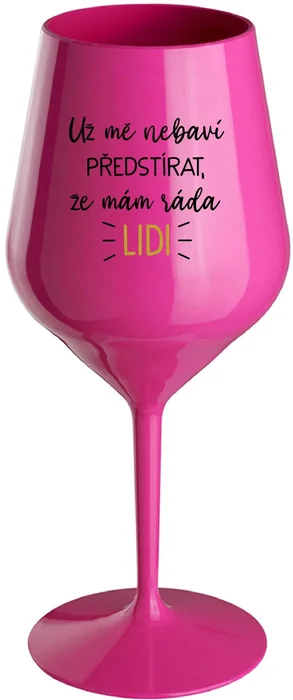 Nerozbitná růžová sklenice na víno 470 ml