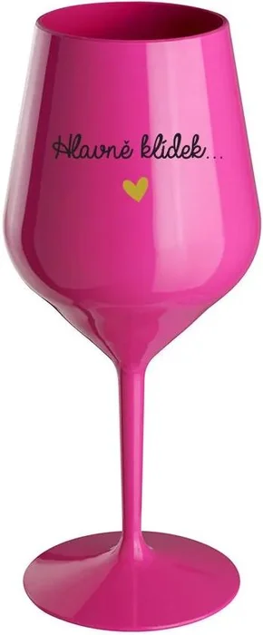Nerozbitná růžová sklenice na víno 470 ml
