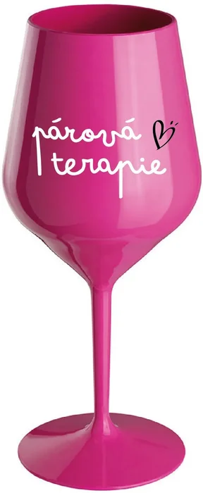 Nerozbitná růžová sklenice na víno 470 ml