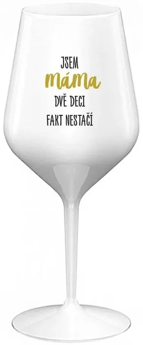 Nerozbitná sklenice na víno s motivem Mám dvě děti