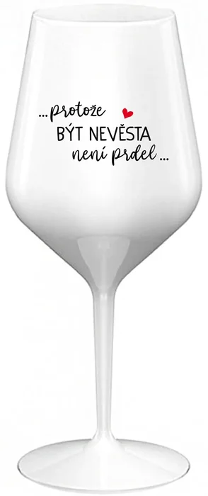 Nerozbitná sklenice na víno s motivem pro nevěsty