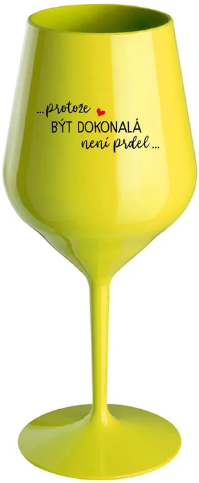 Nerozbitná žlutá sklenice na víno 470 ml