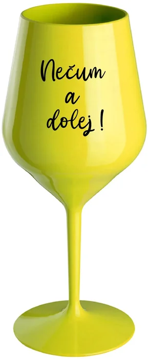 Nerozbitná žlutá sklenice na víno 470 ml