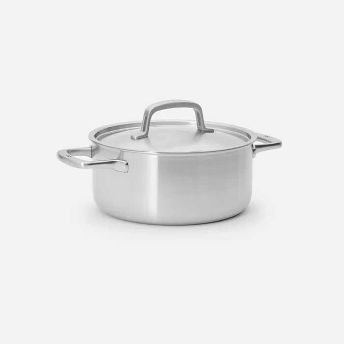 Nízký nerezový kastrol s poklicí 24 cm – Fabini