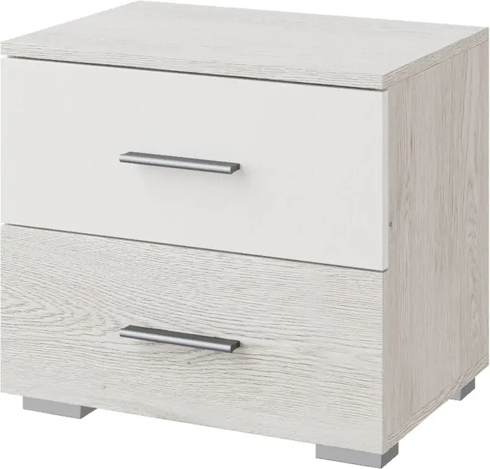Noční stolek ESTEVAN – bílá matná / light artwood