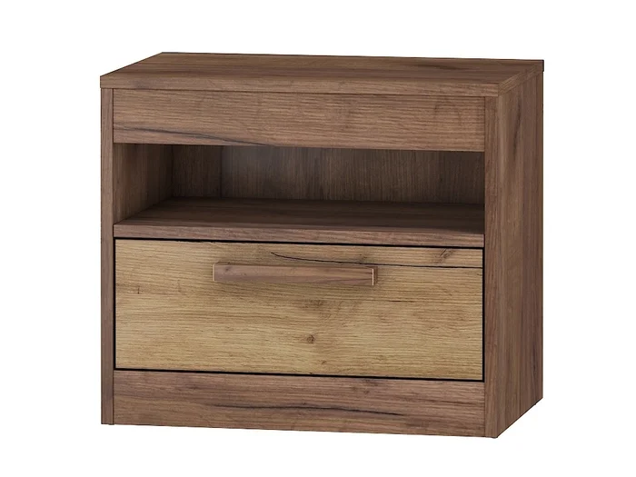 Noční stolek GATTON craft tobaco/zlatý – 5letá záruka