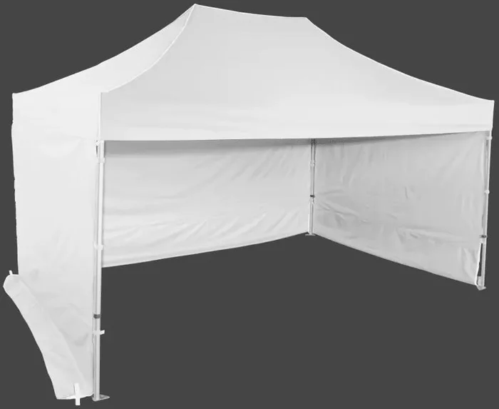 Nůžkový stan 3x4,5 m s hliníkovou konstrukcí, bílý
