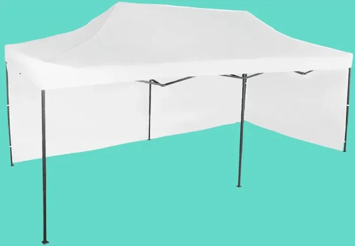 Nůžkový stan 3x6 m s bočními plachtami, ocelová konstrukce